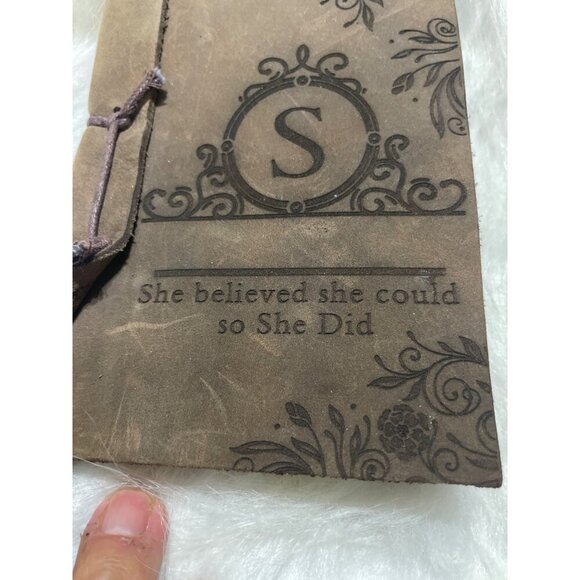 Personalized Leather Journal With "She Believed She Could So She Did" Engraving - Picture 2 of 5
